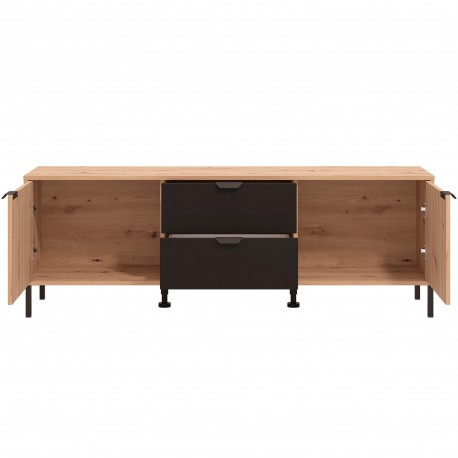 Móvel TV MAYENNE 157 cm carvalho artesanato e antracite Móvel TV MAYENNE 157 cm carvalho artesanato e antracite