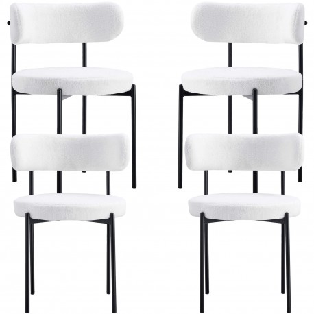 Pack 4 Cadeiras JESSICA Branco Teddy - Chair Packs Pack 4 Cadeiras JESSICA Branco Teddy - Chair Packs
