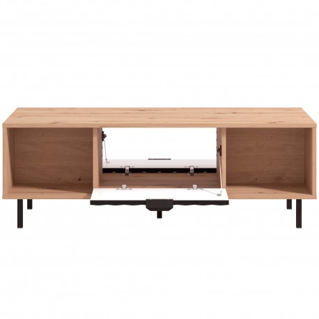 Mesa de centro VANDEA com 2 portas - Carvalho Artesanato e Preto Mate