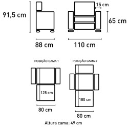 Cadeirão ZYAN com cama