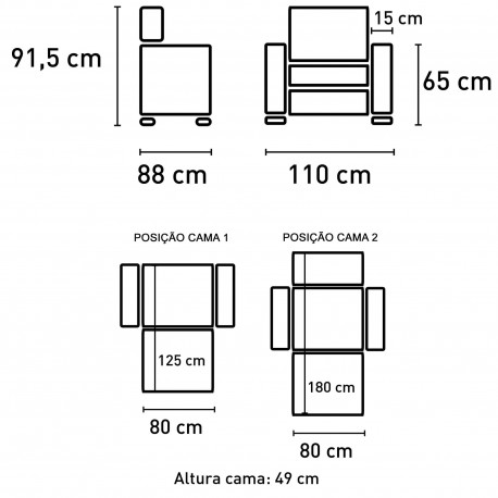 Cadeirão ZYAN com cama