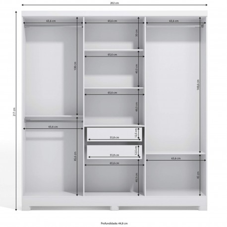 Roupeiro KIDMAN (202cm) - Closet with Crash Doors