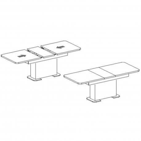 Mesa extensível PESARO 180 - 220cm - carvalho cinza