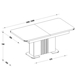 Mesa extensível PESARO (180-220cm) - Dining Tables