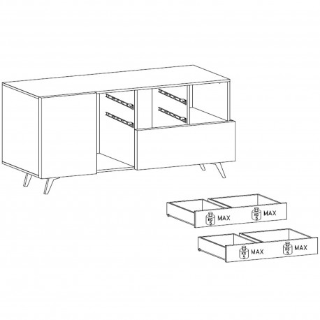 Aparador 2 Portas e 2 Gavetas MONACO - Sideboards