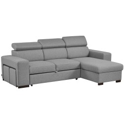 Sofá chaise longue reversivel JORDAN - cinzento