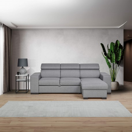 Sofá chaise longue reversivel JORDAN - cinzento Sofá chaise longue reversivel JORDAN - cinzento