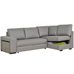 Sofá chaise longue AURORA com cama, poufs e baú - Sofas with Chaise Longue