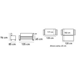 Sofá cama 2 lugares LEON - Sofás Cama