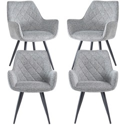 Pack 4 cadeiras DELICE - cinzento