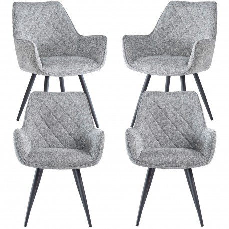Pack 4 cadeiras DELICE - cinzento