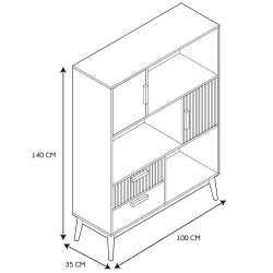 Estante KLAUS com 2 portas e 2 gavetas - Carvalho Estante KLAUS com 2 portas e 2 gavetas - Carvalho
