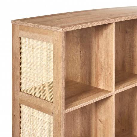 Estante BALI em rattan e com 9 cubos - Carvalho e Rattan
