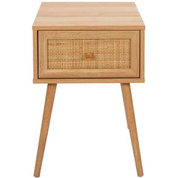 Mesa de cabeceira BALI II - carvalho e rattan