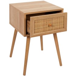 Mesa de cabeceira BALI II - carvalho e rattan