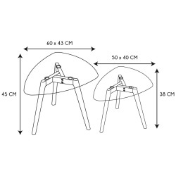 Conjunto de 2 mesas ELIJAH - Coffee Tables