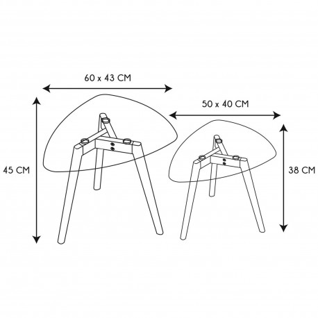 Conjunto de 2 mesas ELIJAH - Coffee Tables