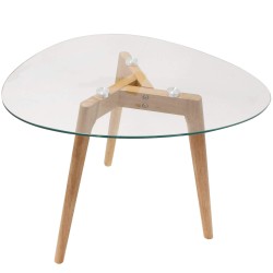 Conjunto de 2 mesas de apoio ELIJAH - carvalho e vidro