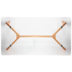 Mesa de centro alta ELIJAH - carvalho e vidro