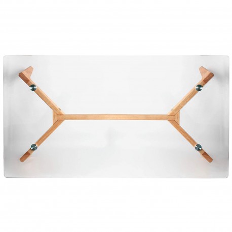 Mesa de centro alta ELIJAH - carvalho e vidro