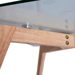 Mesa de centro alta ELIJAH - carvalho e vidro