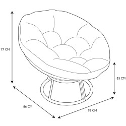 Cadeirão CANCUN giratório (360º) - Armchairs