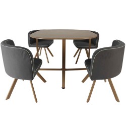 Conjunto mesa de madeira + 4 cadeiras SPACY II - Table and Chair Sets