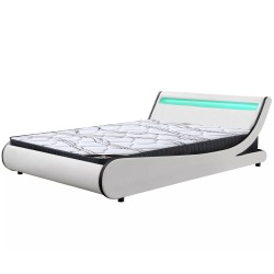 Pack cama de casal PAUL com LED + colchão UNIVERS - Packs Camas de Casal