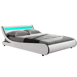 Pack cama de casal PAUL com LED + colchão UNIVERS - Packs Camas de Casal