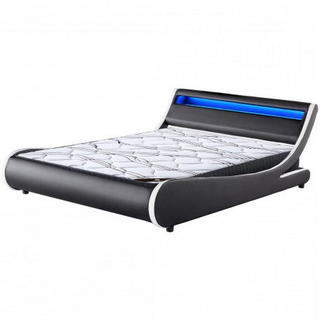 Pack cama de casal PAUL com LED + colchão UNIVERS - Packs Camas de Casal