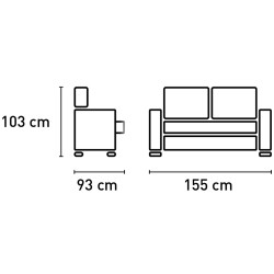 Sofá de 2 lugares VICENZO relax manual - Sofas Relax