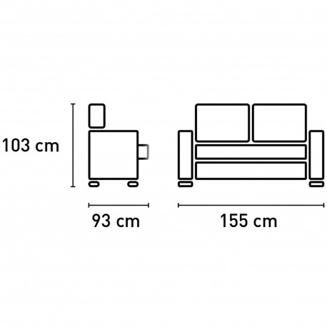 Sofá de 2 lugares VICENZO relax manual - Sofas Relax