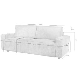 Sofá de 3 lugares EMMY com cama e baú - Sofas Bed