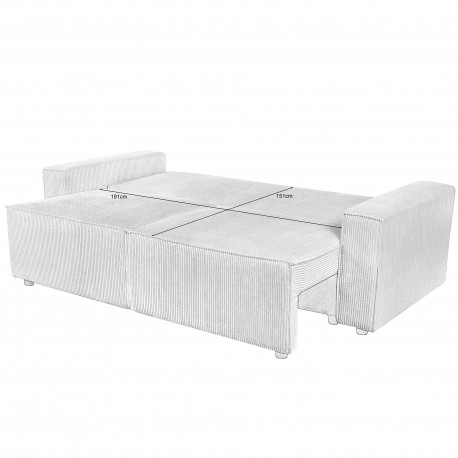 Sofá de 3 lugares EMMY com cama e baú - Sofas Bed