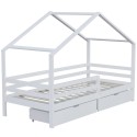 Cama invidual JASMINE com gavetas Color-White Size-L90 x P200 cm