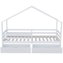 Cama infantil JASMINE com gavetas - branco