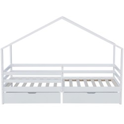 Cama infantil JASMINE com gavetas - branco