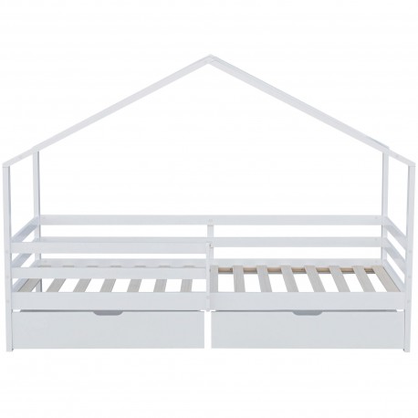 Cama infantil JASMINE com gavetas - branco