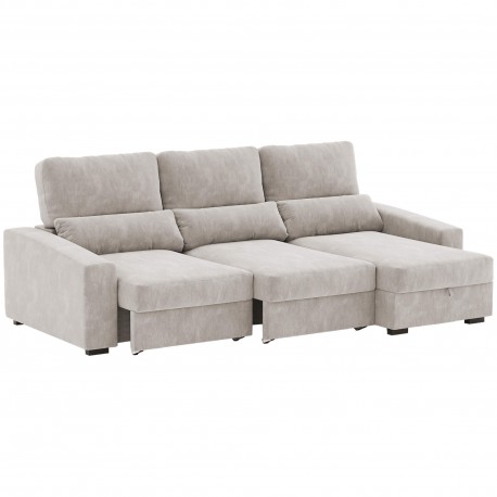 ALABAMA Reversible Chaise Longue Sofa with Bed and Storage - Sofas with Chaise Longue