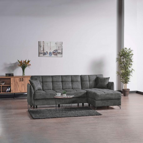 Sofá chaise lounge reversível LIRA com cama e baú - Sofas with Chaise Longue