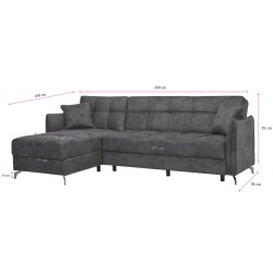 Sofá chaise lounge reversível LIRA com cama e baú - Sofas with Chaise Longue