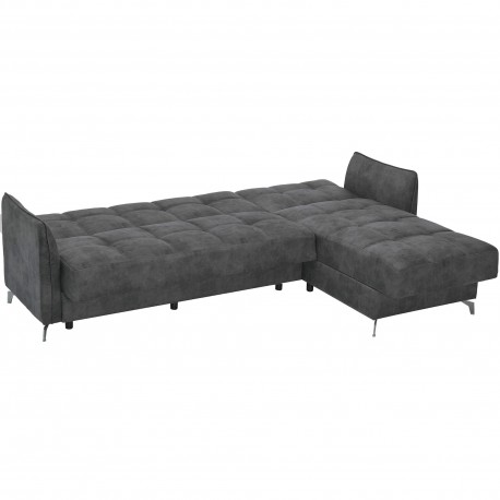 Sofá chaise longue reversível LIRA - cinzento escuro