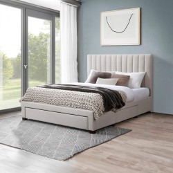 Cama de casal BELLA - BRANCO AVEIA