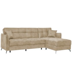 Sofá chaise longue reversível LIRA - creme