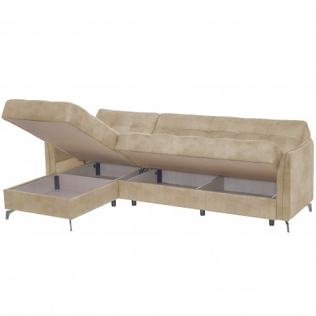 Sofá chaise longue reversível LIRA - creme