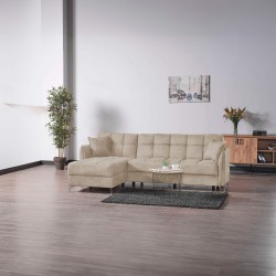 Sofá chaise lounge reversível LIRA com cama e baú - Sofas with Chaise Longue