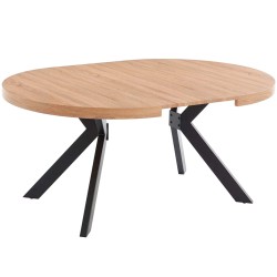 Mesa extensível CHRISTA - carvalho e preto