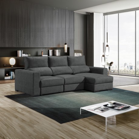 Long Chaise sofa NICOSIA with bed - Sofas with Chaise Longue