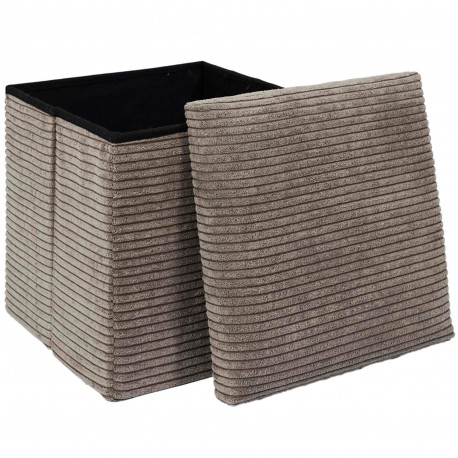 Pouf CORKI com arrumação - taupe