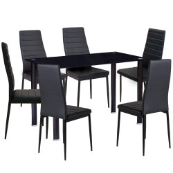 Pack mesa SHADE + 6 cadeiras ZARA II - preto